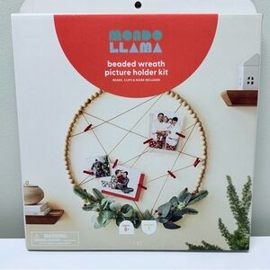 New! Mondo Llama Beaded Wreath Picture / Card Holder DIY Craft Kit